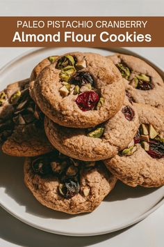 Pistachio Cranberry Almond Flour Cookies