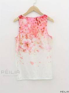 Peilia - Womens Sleeveless Floral Print Tank Top - Stylish and Casual Notch Neck Summer Apparel White Printed Sleeveless Tank Top, Summer Apparel, Print Tank Top, Mock Neck Top, Printed Tank Tops, Print Tank, Stripe Print, Pleated Skirt, Two Piece Skirt