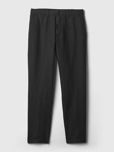 Linen-Cotton Trousers in Slim Fit | Gap Mens Black Linen Pants, Gap Straight Hem Workwear Bottoms, Gap Straight Hem Bottoms For Work, Gap Linen Pants For Spring, Gap Linen Spring Pants, Spring Gap Linen Pants, Casual Linen Pants By Gap, Gap Cotton Bottoms With Straight Hem, Gap Linen Bottoms With Pockets