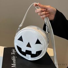 Lasaky - Cozy Halloween Crossbody Bag featuring a Pumpkin Trendy Halloween Tote Bag, White Large Capacity Shoulder Bag For Fall, Halloween School Crossbody Bag, Halloween School Shoulder Bag, White Large Capacity Bags For Fall, Halloween Satchel Bags, Halloween School Tote Bags, Halloween Travel Crossbody Bag, Trendy Halloween Shoulder Bag