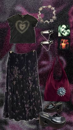 Witchy Aesthetic Outfit, Witch Outfit, Goth Outfits, Up Girl, Dream Clothes, Upcycle Clothes, Aesthetic Outfits, Edgy Fashion