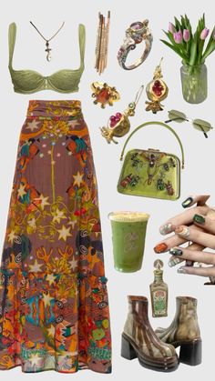 Hippy Boho Aesthetic, Earthy Style Summer, Hozier Concert Outfit Summer, Concert Outfit Hozier, Whimsicraft Outfit, Gypsycore Outfits, Funky Outfits Aesthetic, Boho Concert Outfit