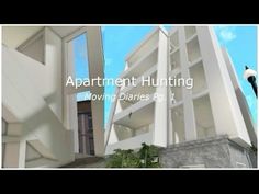 an apartment building with the words apartment hunting moving diariess episode 1 - 4 on it