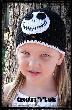 Boutique Jack Skellington Crochet Halloween Hat. $20.00, via Etsy. Jack Skellington Crochet, Crochet Hat Kids, Crochet Halloween Hat, Jack Hat, Crochet Character Hats, Crochet D, Halloween Hat, You Miss Me, Crochet Kids Hats