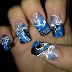 New nail designs trendy nail ideas Blue Fingernail Designs, Trans Nails, Trending Nail Ideas, Trip Nails, Easy Nail Polish, Bossy Nails, Freestyle Nails, Blue And Silver Nails