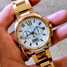 Cartier Calibre de Cartier Chronograph 18k Pink Gold Mens watch W7100047 Cartier Calibre, Ll Cool J, Gold Watch Men, Luxury Watches, Pink Gold, Watch Design, Accessories Watches, Cartier, Chronograph