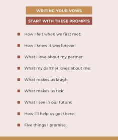 a list with the words writing your vows and how to write them in english or spanish