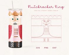 the nutcracker king tumbler is designed to look like it has been cut out