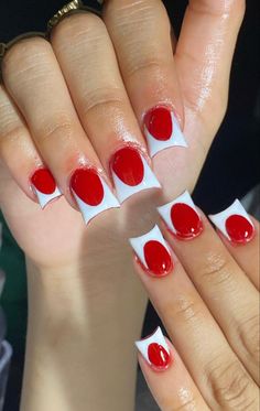 Short Duck Nails Acrylic French Tip, Red And Black Duck Nails, Duck Short Nails, Valentines Duck Nails, Small Duck Nails, Red Duck Nails, Mini Duck Nails, French Tip Duck Nails, Short Duck Nails