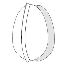 a drawing of an oval object on a white background, with lines drawn across it