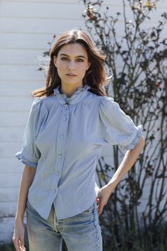 the alice blouse in chambray