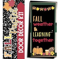 the door decor kit includes fall weather and learning together