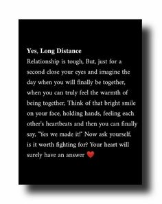 a black and white photo with the words yes, long distance