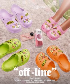 an advertisement for children's slippers with the words off - line on it