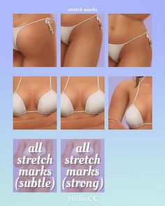 four different images of the same woman's breast and bras, all in white