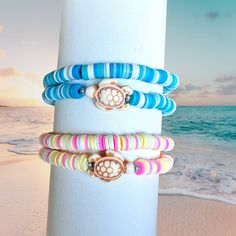 Bff Sea Turtle Bracelet Sets- 2 Sets Of 2 Bracelets Personalized/Custom Jewelry Are Available. Thank You Gifts Included In Each Order!! Any Questions, Message Me! <3 Pink Stackable Friendship Bracelets For Beach, Sea Turtle Bracelet, Bracelet Stand, Turtle Bracelet, Bracelet Sets, Beach Bracelets, Diy Bracelet Designs, 2 Set, Sea Turtle