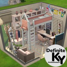 Cute Loft Bed, Sims 4 Houses Layout, Sims 4 Cheats, House Flippers