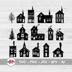 the silhouettes of houses and trees are shown in this svt file, which is also