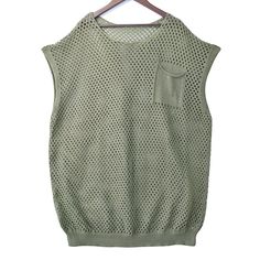 Threebooy Green Knit Mesh Vest Men Transparent Sexy Men's Tank Tops Red See Through Men's Clothing Sleeveless Tee Streetwear Material: Polyester Style: Casual Applicable Season: summer Collar: O-Neck Fabric Type: Knitted Pattern Type: Solid Tops Type: Tank Tops 1Measurement In CM size Shoulder Bust Length S 70 136 72 M 70 136 73 L 72 136 74 XL 72 136 75 2XL 74 136 76 3XL 74 136 77 Mesh Vest, Vest Men, Knit Mesh, Sleeveless Tee, Men's Tank, Mens Vest, Solid Tops, British Style, Knit Patterns