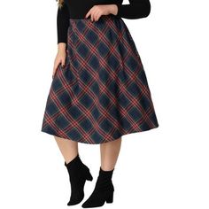 Gorgeous classic design velvet midi skirt. Comfortable velvet material creates an elegant look for this flowy midi skirt. Features in the flared hem and stretchy velvet fabric for a comfortable fit. Red and Green Plaid must the Best for festivals. Great Quality Velvet, Comfortable Touch Feeling, and Exquisite Handicraft. High Elasticity of Fabric, Suitable for more figures.