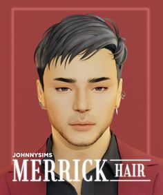 Merrick Hair | Patreon Masc Hair, Middle Part Hairstyles, Boy Hair, Cc Sims, You're Awesome, Maxis Match, Boy Hairstyles, Sims 4 Mods