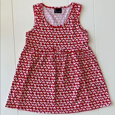 Hearts All Over Dress. New !!! Bundle And Save!!! Playful Fitted Heart Print Dress, Playful Fitted Dress With Heart Print, Casual Red Strawberry Print Dress, Casual Red Heart Print Dress, Red Heart Print Summer Dress, Red Sleeveless Dress With Heart Print, White Sleeveless Dress With Heart Print, White Cotton Dress With Heart Print, Red Cotton Dress For Play