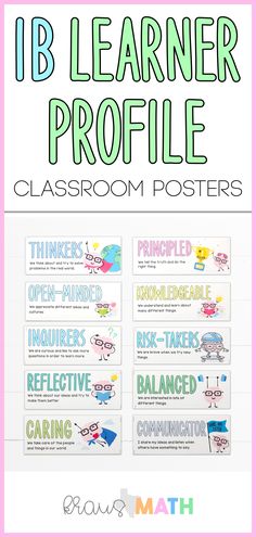 a classroom poster with the words i b learner profile