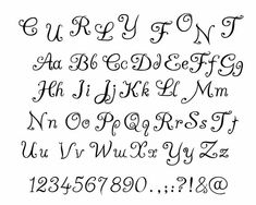 the upper and lower case of an old english alphabet, with cursive writing