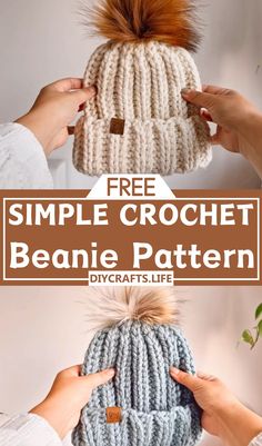 the simple crochet beanie pattern is easy to make