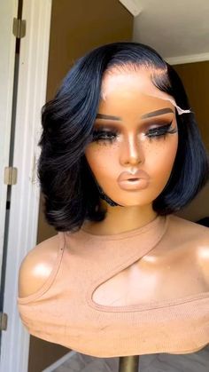 Diy Hair Wig, Bob Cut Wigs, Hair Color For Brunettes, Color For Brunettes, Quick Weave Hairstyles, Short Human Hair Wigs, Short Sassy Hair, Bob Lace Front Wigs, Hair Twist Styles