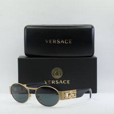 Fully Discounted. Buy Now Only , No Offers Accepted Retail $ 4 5 0 Brand New // Authenticity Guaranteed Model: Ve2264 100287 Sunglasses Frame Color: Matte Gold Lens Color: Dark Grey Material: Metal Size: 56 - 18 - 140 For: Women Style: Oval Polarized: No Made In: Italy 100% Uv Protection Original Versace Retail Packaging Included: Box, Case, Cloth, Papers (See Pics) Shipping From Nyc Every Business Day Follow Our Store Showroom For More Amazing Deals Versace Sunglasses Women, Pretty Sunglasses, Eyeglasses Men, Versace Glasses, Versace Gold, Grey Sunglasses, Versace Accessories, Sunglasses Frame, Versace Sunglasses