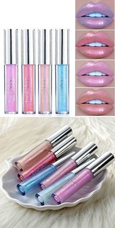 Rainbow Lipstick, Tampax Pearl, Lip Artwork, Shimmer Lipstick, Coral Lips, Lip Gloss Makeup, Shimmer Lip Gloss, Glitter Lip, Gloss Makeup