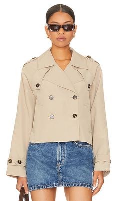 Find STEVE MADDEN Sirus Jacket In Tan on Editorialist. Steve Madden Sirus Jacket in Tan. - size L (also in M, XL) Steve Madden Sirus Jacket in Tan. - size L (also in M, XL) Shell: 100% polyester Lining: 100% polyester. Imported. Machine wash cold. Front button closure. Side seam pockets. Lapels at cuffs. Lightweight ripstop fabric. SMAD-WO83. BN302143KHKI. The effortless west coast vibe of BB Dakota has now merged with the iconic Downtown edge of Steve Madden. Introducing Steve Madden Apparel... Cropped Trench Coat, Cold Front, Concrete Jungle, Ripstop Fabric, Confident Woman, Bb Dakota, Everyday Wardrobe, Color Khaki, West Coast