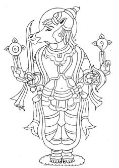 10 Avatars, God Sketch, Indian Designs, Indian Flowers, Project Work, God Images