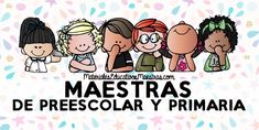 some children are sitting together with the words maestras de presociar y primaria