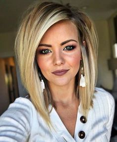 Tuns Bob Lung, Cute Medium Length Hairstyles, Short Layered Haircuts, Short Straight Hair, Short Haircut, Shoulder Length Hair, Great Hair, Hair Cut, Bobs Haircuts