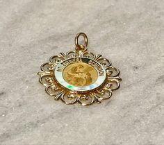 "Ornate Version , beautiful pendant Spanish \"Mi Primera Comunion\" 14K yellow gold, solid, written \"Mi Primera Comunion\" -In stock, ships within 1-2 business days -solid 14k yellow gold, not plated or gold filled. -approximately 3/4 Inch in diameter -Perfect for special gift for first commuion -ideal for both gender Communion -ideal for a special gift -ideal size to be medium sized style charm -14K yellow gold (photograph in 14K yellow gold) Chain A: Dainty cable style chain in 14K yellow gol Rope Wedding Band, Cardiff By The Sea, Mens Wedding Bands Tungsten, Gold Medallion, Yellow Gold Chain, Cardiff, First Communion, By The Sea, Gold Charm