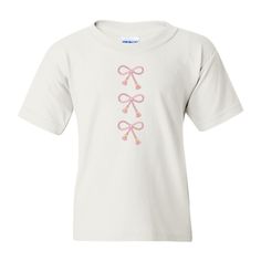 Add some fun and flair to your kid's wardrobe with our Monogrammed Tasseled 'Bows' T-Shirt! The unique Tasseled 'bows' design adds a playful touch to any outfit. Personalize it with your child's initials for a custom look. Perfect for any young fashionista! White Cotton Top With Tassels, Bows Design, Lilly Inspired, Long Sleeve Baseball Tee, Matching Sets Outfit, Comfort Colors Sweatshirt, Top Makeup Products, Fall Denim, Long Sleeve Kids