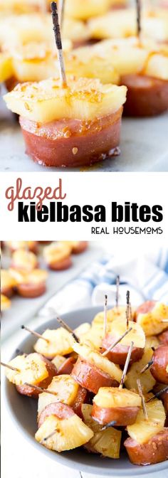 grilled kielbasa bites with toothpicks on them