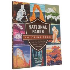 the national parks coloring book is shown