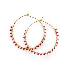 Garnet Hoop Earrings Handmade Hoop Earrings, Wedding Studs, Crystal Bridal Earrings, Rare Crystal, Garnet Earrings, Gold Filled Earrings, Jewelry For Her, Lovely Earrings, Ear Jewelry