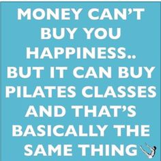 a blue poster with the words money can't buy you happiness but it can buy pi