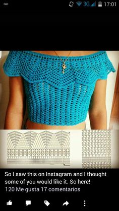 a crocheted crop top is shown with the text, so i saw this on instagram and thought some of you would like it