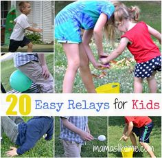 20 easy relays for kids to play with in the yard or on the lawn