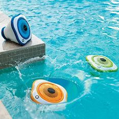 an inflatable device floating on top of a swimming pool