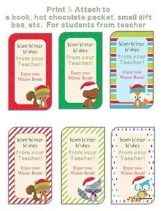 printable christmas gift tags for teachers