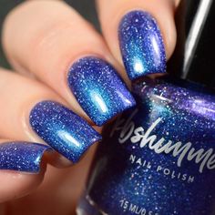 Why So Sirius? Holo Glow Flake Nail Polish by KBShimmer Blue Sparkle Nails, Pretty Fingernails, Coloured Nails, Flake Nail, Hoco Nails, American Nails, Nail Board, Maroon Nails, January Nails