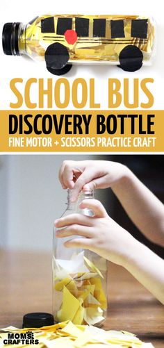 a bottle filled with school bus discovery bottles