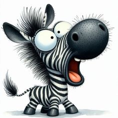 a zebra with its mouth open and it's tongue out