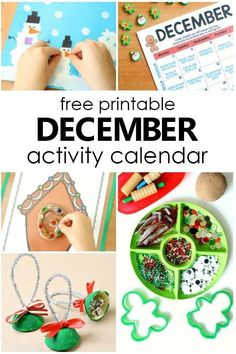 the free printable december activity calendar is perfect for kids to do with their christmas activities